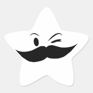 Kinky Mustache Ster Sticker