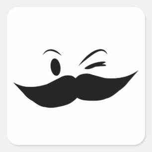 Kinky Mustache Vierkante Sticker
