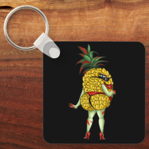 Kinky volwassen swinger fruitige ananas sleutelhanger