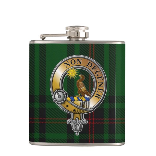 Kinloch Tartan & Badge Heupfles (Voorkant)