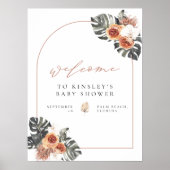 KINSLEY Boho Terracotta Baby shower Accueil Poster (Devant)