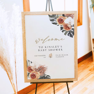 KINSLEY Boho Terracotta Baby shower Accueil Poster