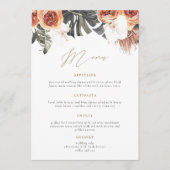KINSLEY Boho Terracotta Floral Wedding Dinner Menu (Voorkant)