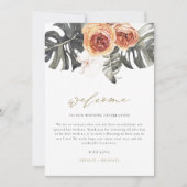 KINSLEY Boho Terracotta Tropical Wedding Tijdschem Kaart (Voorkant)