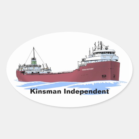 Kinsman, onafhankelijk van het vrachtschip Great L Ovale Sticker (Voorkant)