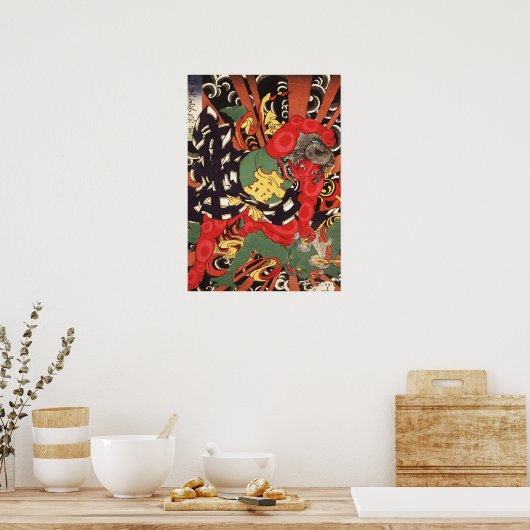 Kintaro Subduing the Thunder God Poster (Keuken)
