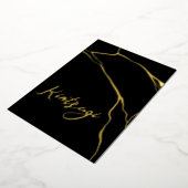 Kintsugi gouden en zwarte folie vakantiekaart feestdagenkaart (Gedraaid)