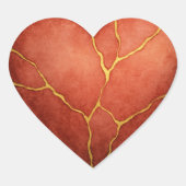Kintsugi-hart Hart Sticker (Voorkant)