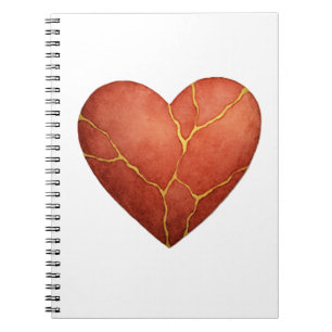Kintsugi-hart uitnodiging notitieboek