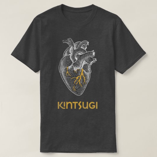 Kintsugi Japanese Pottery Heart with Gold T-shirt (Design voorkant)