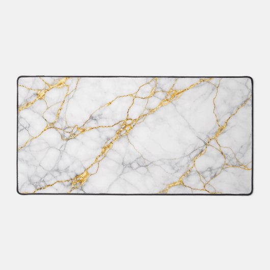 Kintsugi Marble Gold Fracture Luxury Desk Mat (Voorkant)