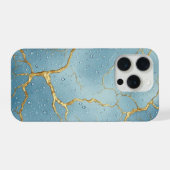 💙 Kintsugi Or Fissures ✨ Gouttelettes d'Eau Bleue (Verso Horizontal)