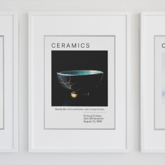 Kintsugi Poterie Poster série | Blanc