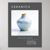 Kintsugi Poterie Poster série | Gris (Devant)