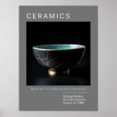 Kintsugi Poterie Poster série | Gris (Devant)