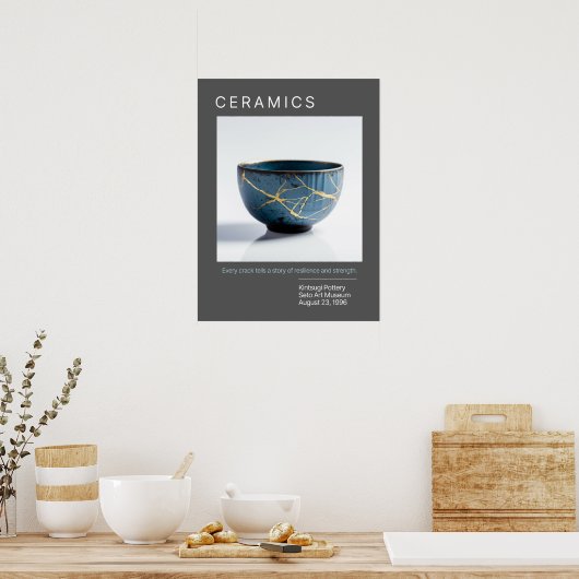 Kintsugi Pottery Poster Series | Gray (Cuisine)
