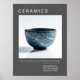Kintsugi Pottery Poster Series | Grijs