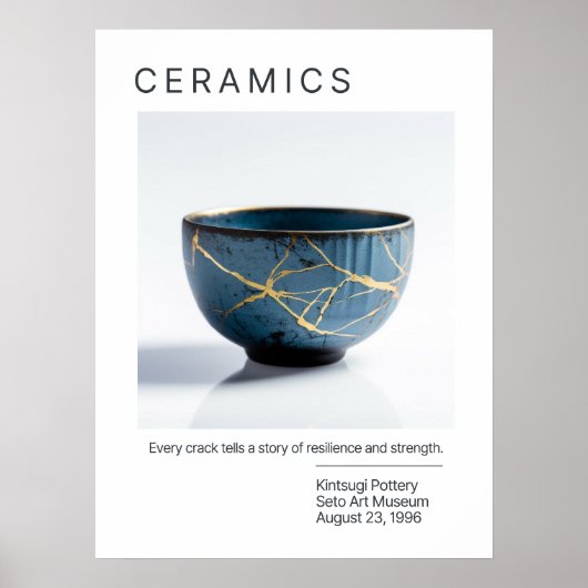 Kintsugi Pottery Poster Series | wit (Voorkant)