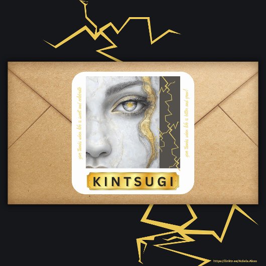 KINTSUGI-Sticker Vierkante Sticker