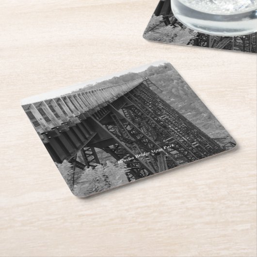 Kinzua Bridge Skywalk Vierkante Kartonnen Onderzetter (Schuin)