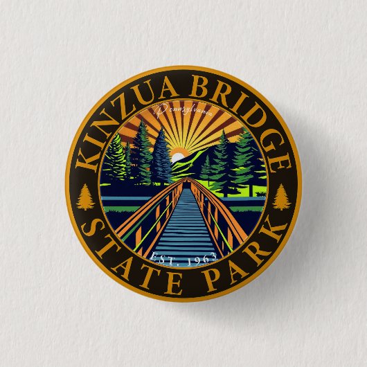 Kinzua Bridge State Park Pennsylvania Retro Badge (Devant)