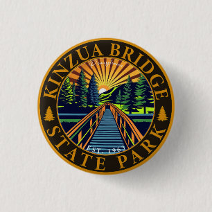 Kinzua Bridge State Park Pennsylvania Retro Badge Ronde Button 3,2 Cm