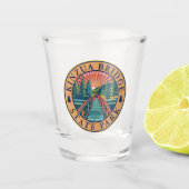 Kinzua Bridge State Park Pennsylvania Retro Badge Shot Glas (Voorkant)