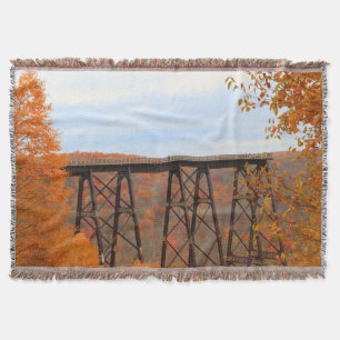 Kinzua Railroad Bridge Skywalk Herfst Foliage Kleu Deken