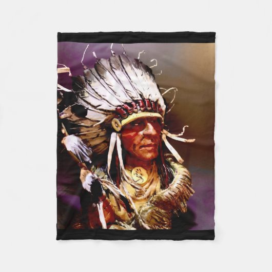"Kiowa Chief" original art Fleece Deken (Voorkant)