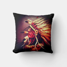 "Kiowa Chief" originele kunst Throw Kussen