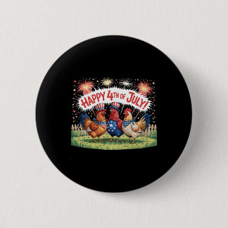 Kip 4 juli boerderij Onafhankelijkheidsdag VS bran Ronde Button 5,7 Cm