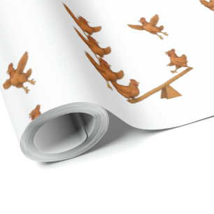 Kip acrobaten Inpakpapier