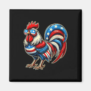 Kip Amerikaanse Vlag Usa Boer Grappig 4 Juli Magneet
