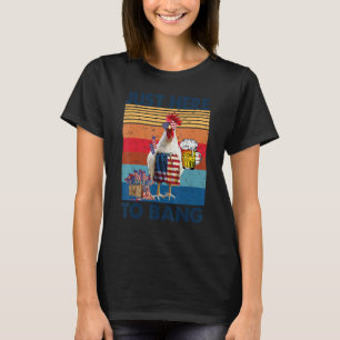Kip Amerikaanse Vlag Vuurwerk 4 Juli Patriottische T-shirt