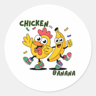 KIP BANAAN DANS RONDE STICKER