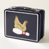 Kip bij Bowling met Bowling-pin (Achterkant)