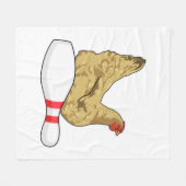 Kip bij Bowling met Bowling-pin Fleece Deken (Voorkant (Horizontaal))