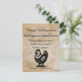 Kip Boerderij Feestdagenkaart (Staand voorkant)