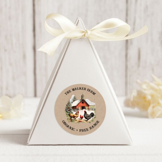 kip Boerderij monogram Ronde Sticker