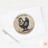  Kip Boerderij Ronde Sticker (Envelop)