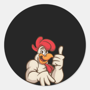 Kip Boerenmotief met kip motief voor kuiken Ronde Sticker
