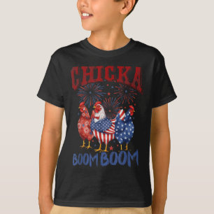 Kip Boom Boom Grappig Patriottisch Kuiken 4 juli T-shirt