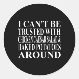 Kip Caesar Salade Kleding Geweldig Grappig Aardapp Ronde Sticker
