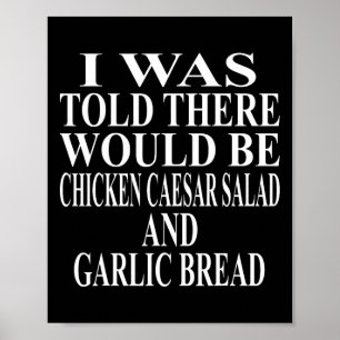 Kip Caesar Salade Kleding Geweldig Grappig Brood D Poster