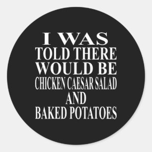 Kip Caesar Salade Kleding Geweldig Grappige Aardap Ronde Sticker