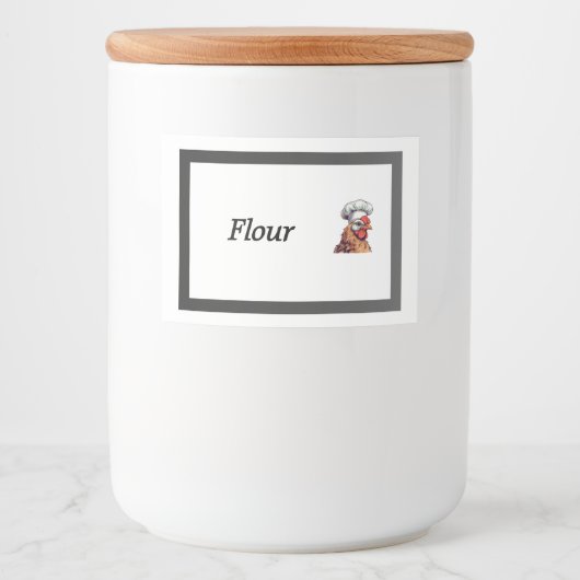 Kip Chef Voedsel Container Canister Label Voedselcontainer Etiket (Voorkant)