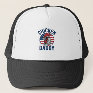 Kip Daddy Haan Ouderwetse Patriottische T-shirt De Trucker Pet