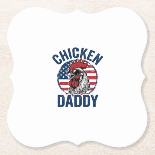Kip Daddy Haan Retro Patriottisch Shirt Desi Kartonnen Onderzetters