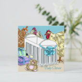 Kip de uitnodiging voor het baby shower. (Staand voorkant)