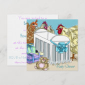 Kip de uitnodiging voor het baby shower. (Voorkant / Achterkant)